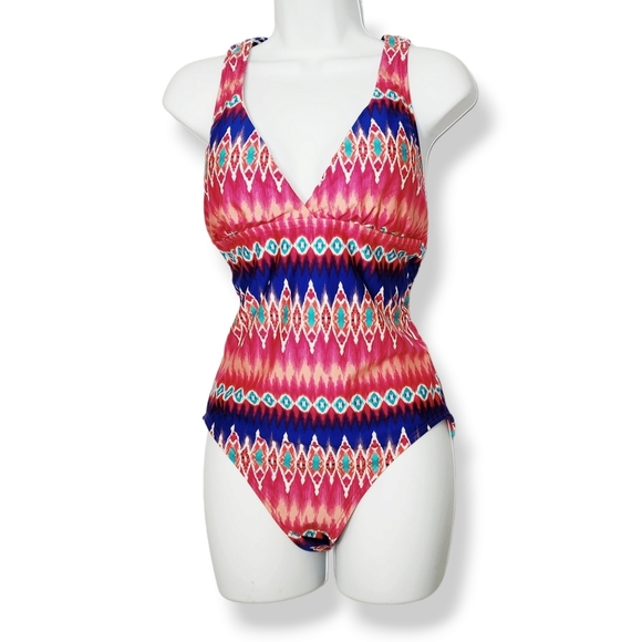 La Blanca Womens Sandbar Multi Strap Cross-Back Mio One-Piece Swimsuit Size 8 - Picture 1 of 7